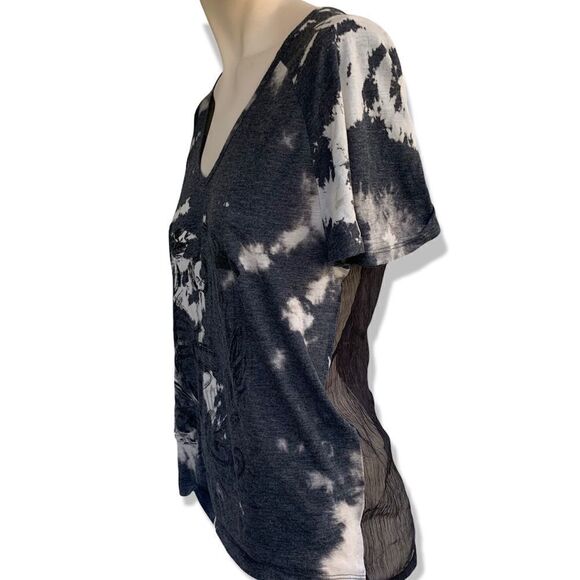 Harley Davidson burnout bleach dye skull T-shirt - Picture 2 of 6